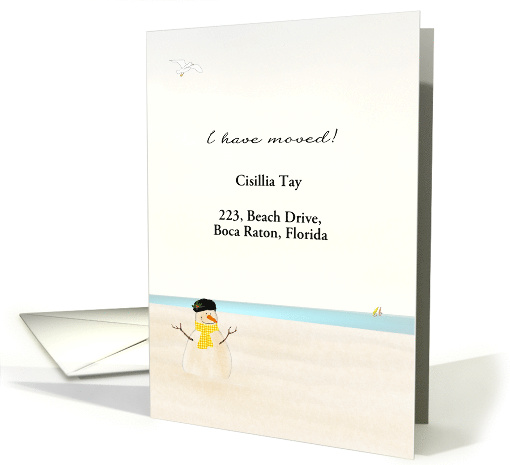 Beach Themed Christmas Moved to New Home in Beach Area card (1710784)