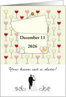 Wedding Date Set Congratulations Custom Date on Calendar card