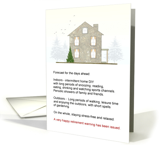 Forecast for Weather Man Happy Retirement Warning Issued card