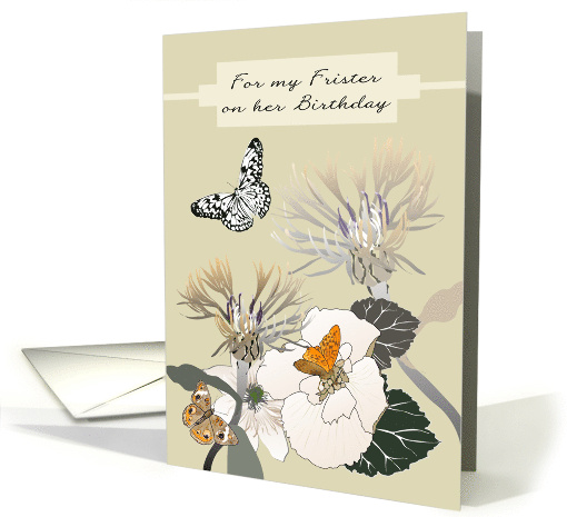Birthday Frister Friend Like a Sister Butterflies Flowers... (1715194)