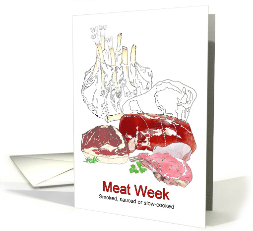 Meat Week Good Cuts of Meat Lamb Beef Pork card (1715930)