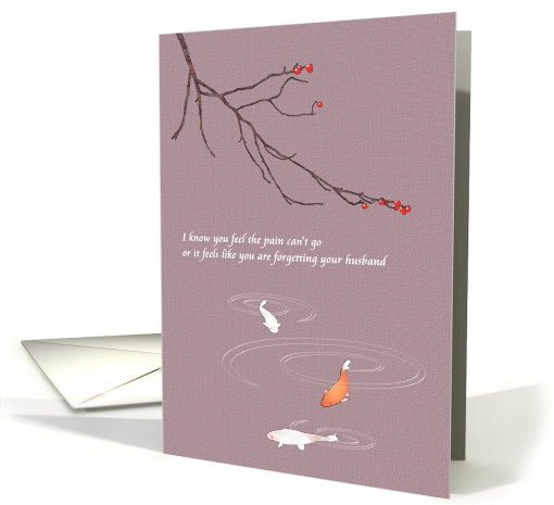 Remembering Late Husband Carp Fish Swimmng Below Branches card