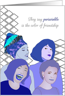 Good Friends Ladies Colored in Shades of Periwinkle Blue card