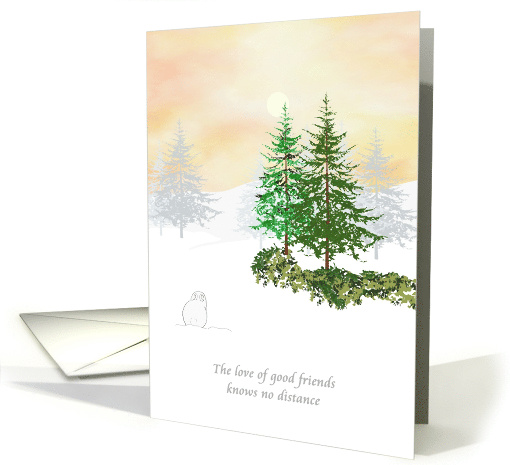 New Year Love of Good Friends Bunny Looking at Setting Sun card