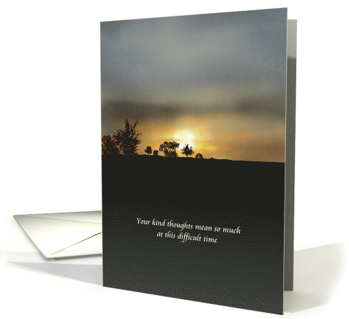 Thank You for Your Sympathy Trees Silhouetted Against Setting Sun card