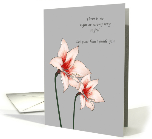 Sympathy Loss of Husband Pink Lilies on Grey card (1717596)