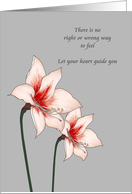Sympathy Loss of Husband Pink Lilies on Grey card