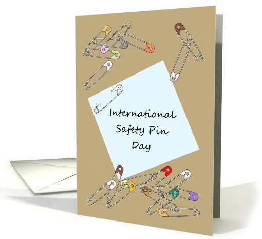 International Safety Pin Day Colorful Safety Pins card (1717606)