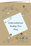 International Safety Pin Day Colorful Safety Pins card