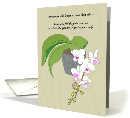 Remembering Late Wife Pink White Orchids in a Pot card (1718090)