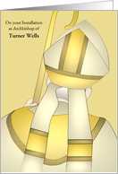 Archbishop Installation Rear Image Archbishop Holding Crozier Custom card