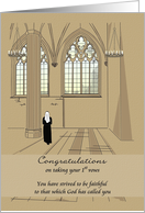 Taking 1st Vows to Becoming a Nun Arched Windows Inside Cathedral card