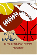 Birthday Great Great Nephew Tennis Baseball Basketball Football Custom card