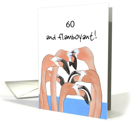 60th Birthday Pat of Flamingos Custom Age card (1722568)