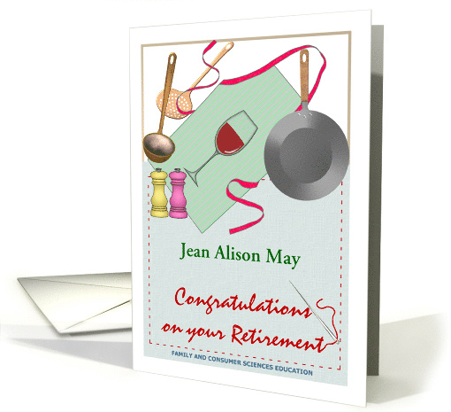 Teacher Retirement Family Consumer Science Cooking and Sewing card