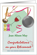 Teacher Retirement Family Consumer Science Cooking and Sewing card