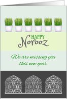 Norooz Missing You Persian New Year Sabzeh Fretwork on Windows card