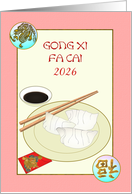 Chinese New Year 2026 Lucky Food Dumplings Symbolizing Wealth card