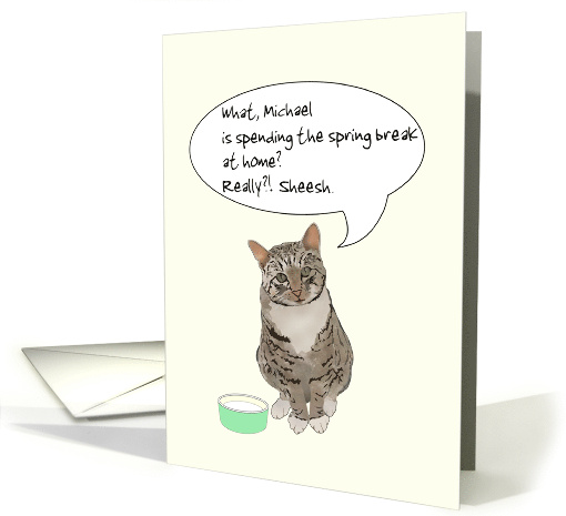 School Spring Break Coping with Coronavirus Pet Cat View Point card