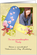 Photocard Custom Relation Name Birthday on Valentine’s Day Ice Lollies card