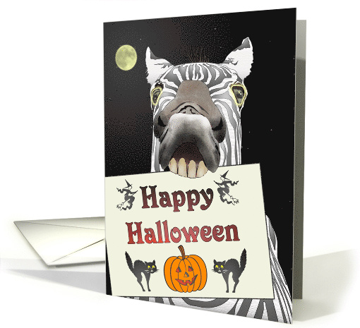 Halloween Zebra Holding Greeting card (1725638)