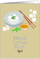 National Soy Foods Month Tofu Tea and Soya Beans card