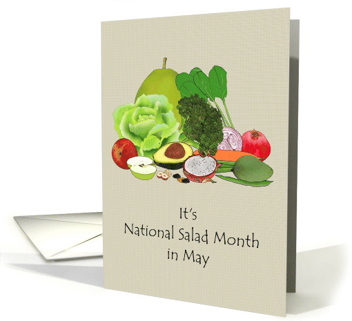 National Salad Month Selection of Vegetables Fruits Nuts card