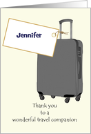 Thank You to Travel Companion Single Suitcase Custom card