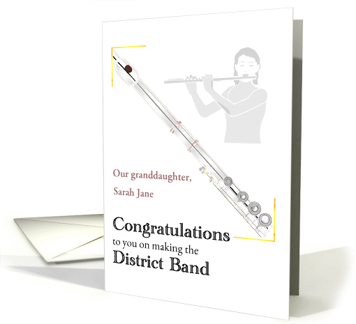 Making the District Band Young Lady Playing Flute Custom card