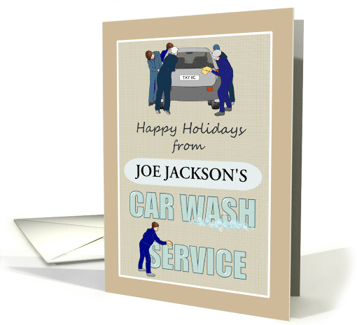Happy Holidays to Customers from Car Wash Service Custom card