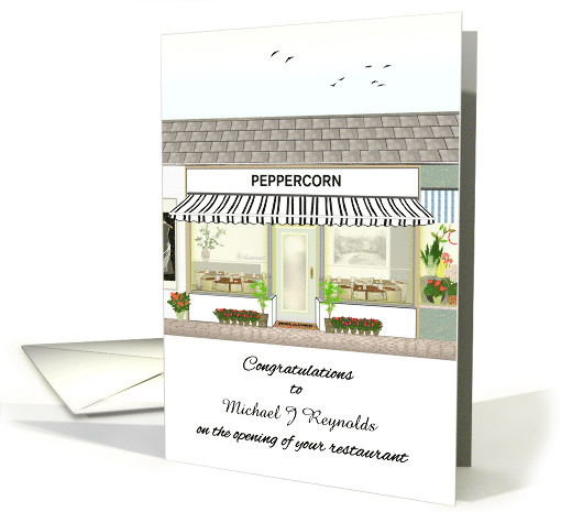 New Business Opening Restaurant Lovely Facade Congratulations card
