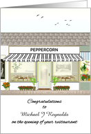 New Business Opening Restaurant Lovely Facade Congratulations card