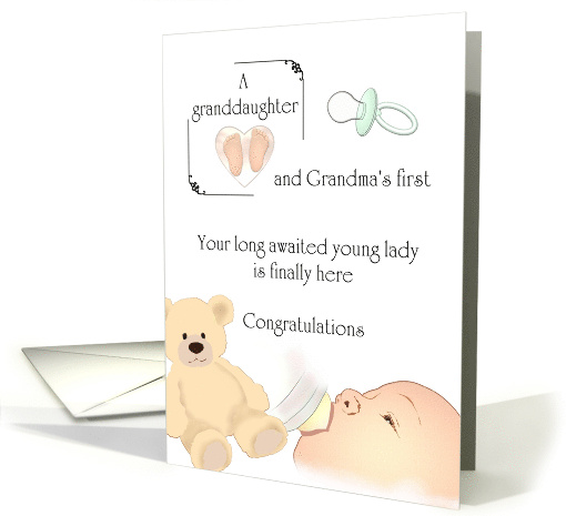 Becoming Grandma to Long Awaited First Granddaughter Baby Feeding card