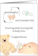 Becoming Grandma to Long Awaited First Granddaughter Baby Feeding card