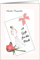 Wedding Gift for Bride Gift Tag Showing Bride in Beautiful Gown Custom card