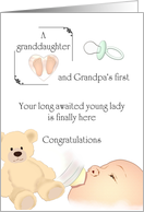 Becoming Grandpa to Long Awaited First Granddaughter Baby Feeding card