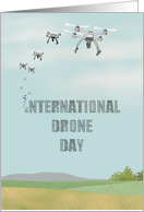 Drones Forming the Message International Drone Day In The Sky card