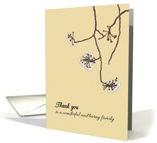 Thank You Sponsor Family Delicate White Blossoms on Branches card