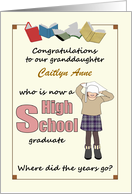 Granddaughter High School Graduate Young Girl Wearing Graduate Cap card