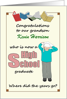 Grandson High School Graduate Young Boy Wearing Graduate Cap card