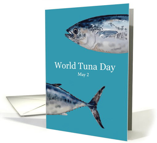 World Tuna Day Tuna Fish Swimming Across Card Face card (1731664)