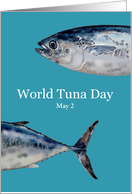 World Tuna Day Tuna Fish Swimming Across Card Face card