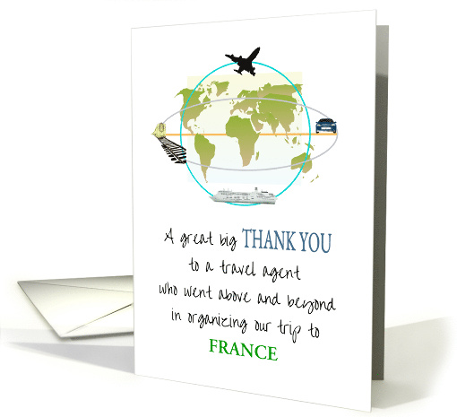 Custom Thank You to Travel Agent for Organizing Vacation Trip card