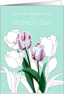 Mother’s Day for Ex Mother In Law Tulips In Color And Black and White card