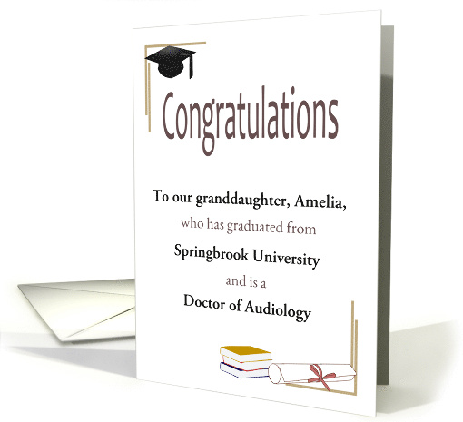 Graduate Doctor Of Audiology Custom Name Relation University card