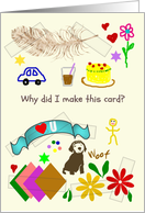 World Card Making Day Child’s Drawing And Colored Cut Outs card
