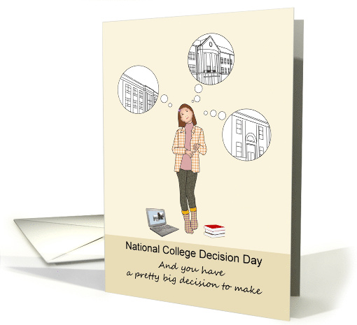 National College Decision Day Young Lady Mulling Over... (1733092)