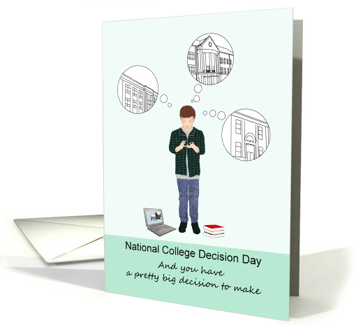 National College Decision Day Young Man Mulling Over... (1733096)