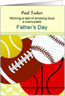 Father’s Day For Dad Of Boys Sports Theme Ball Games card