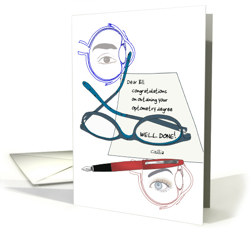 Graduate Optometry Degree Eye Glasses Note Of... (1734164)